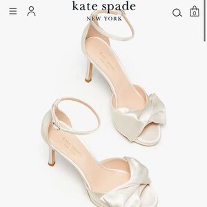 Kate spade white bow heels -  Only tried on never worn!